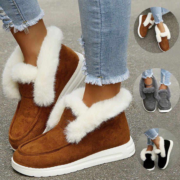 Cozy Faux Fur - Lined Slip - On Boots – Warmth, Comfort, and Style - NRooted Society - shoes