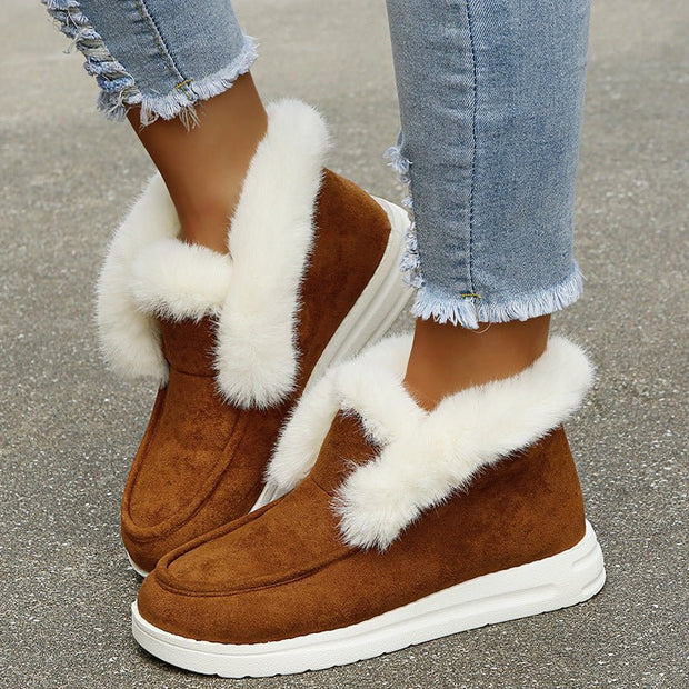 Cozy Faux Fur - Lined Slip - On Boots – Warmth, Comfort, and Style - NRooted Society - shoes