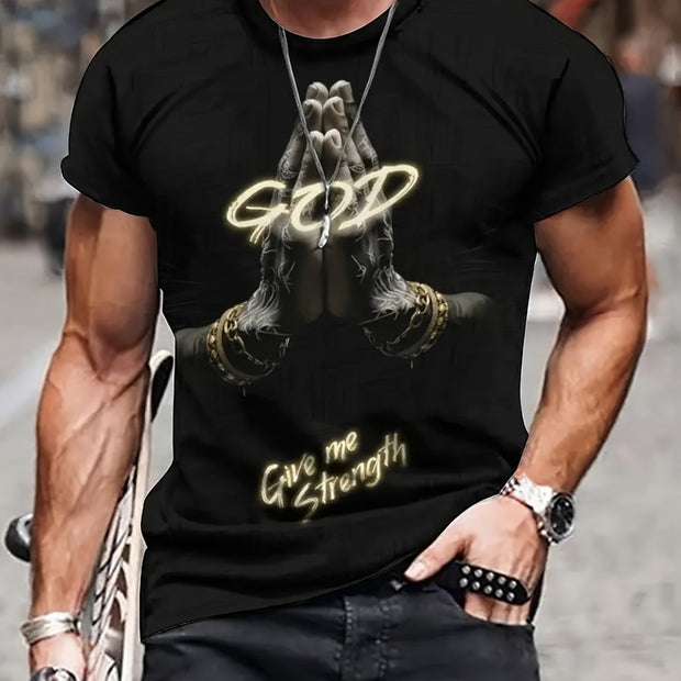 God Gives Me Strength Graphic T-shirt - NRooted Society - tshirt