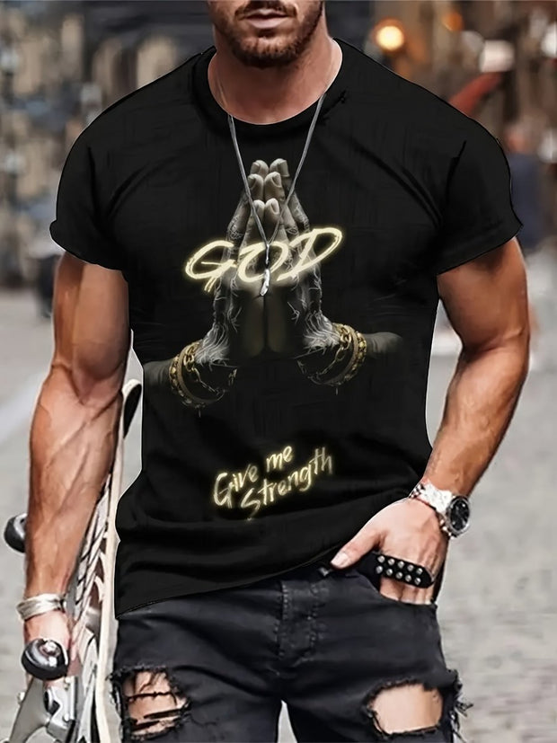 God Gives Me Strength Graphic T-shirt - NRooted Society - tshirt