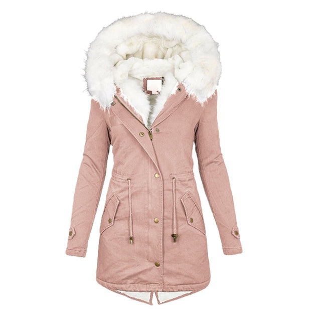 Women's cotton padded jacket with white collar - NRooted Society - Jacket