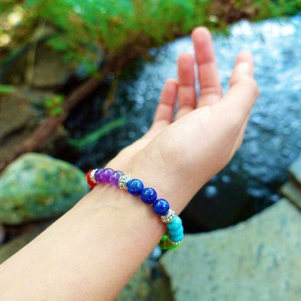 7 Chakra Healing Crystals Bracelet - NROOTED CLOTHING-