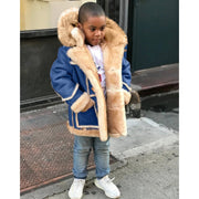 Boys' Warm Fur All-in-one Fashion Hooded Jacket - NROOTED-