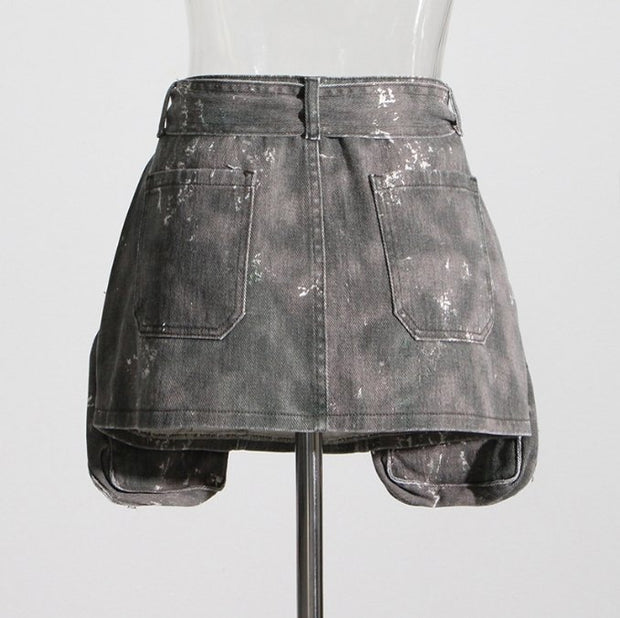 CAMO Patterned Skirt with a Retro Twist - NROOTED CLOTHING-Womens Fashion