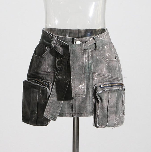 CAMO Patterned Skirt with a Retro Twist - NROOTED CLOTHING-Womens Fashion