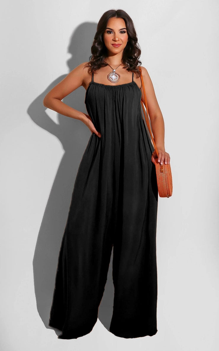 Casual Jumpsuit with Suspender Straps - NROOTED CLOTHING-bodysuit