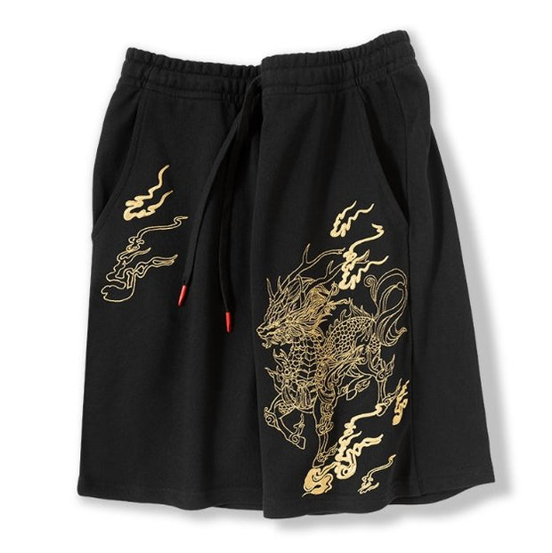 Embroidered Cotton Shorts - NROOTED CLOTHING-shorts