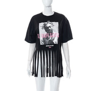 ODB Graphic Print Tassel Tee - NROOTED CLOTHING-