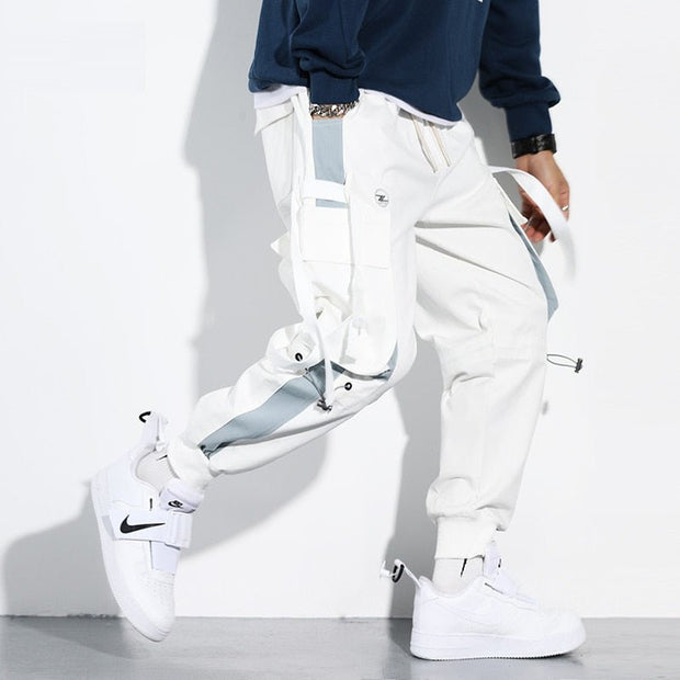 Ribbon Cargo Jogger Pants - NROOTED CLOTHING-joggers