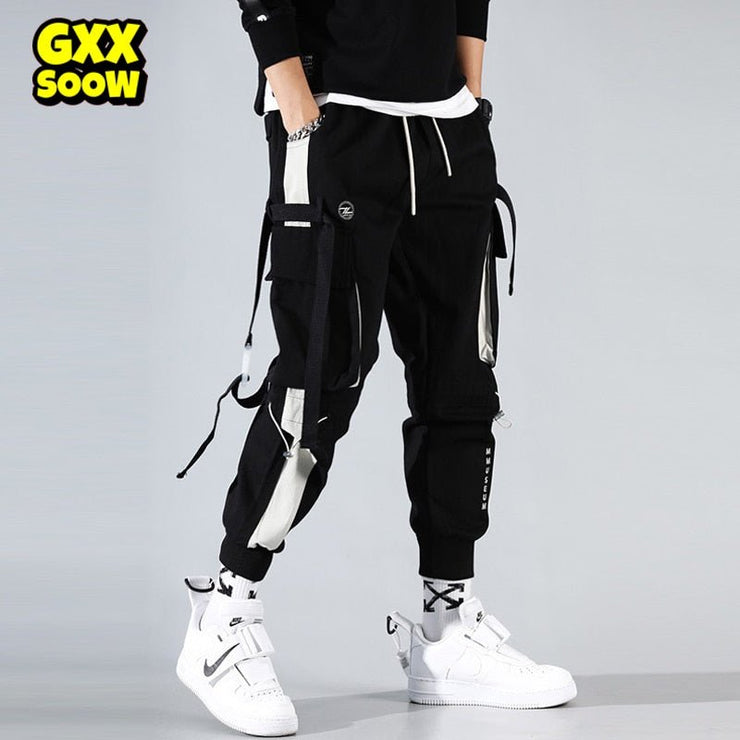 Ribbon Cargo Jogger Pants - NROOTED CLOTHING-joggers