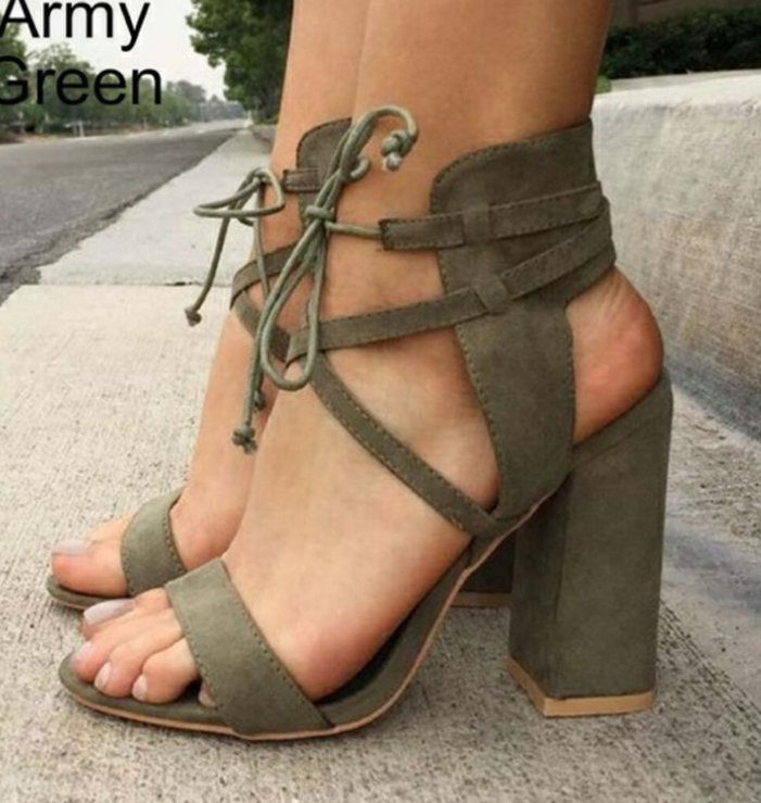 Super high heel hollow round head with sandals ankle strap buckle women's shoes - NROOTED-High Heels