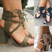 Super high heel hollow round head with sandals ankle strap buckle women's shoes - NROOTED-High Heels