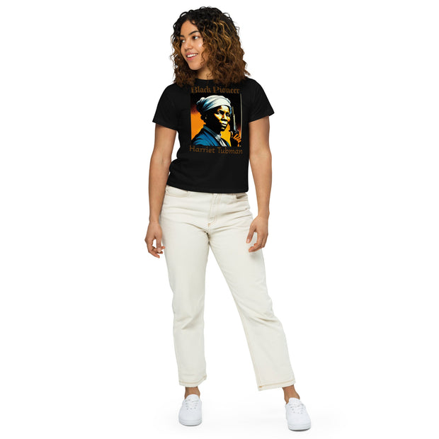 Women’s Black Pioneer's high-waisted Graphic T-Shirt - NROOTED CLOTHING-T-Shirt